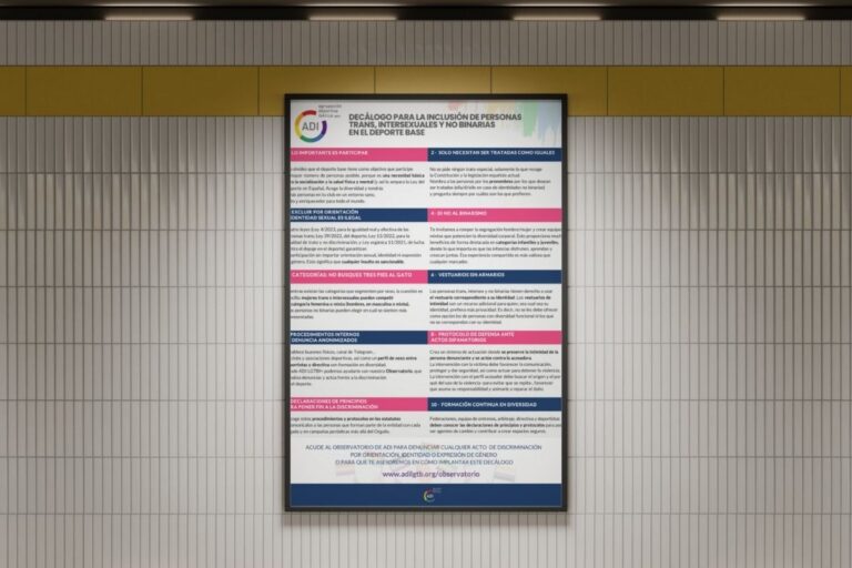 ADI LGTBI+ presenta un decálogo para garantizar la inclusión de personas trans, intersex y no binarias en el deporte base