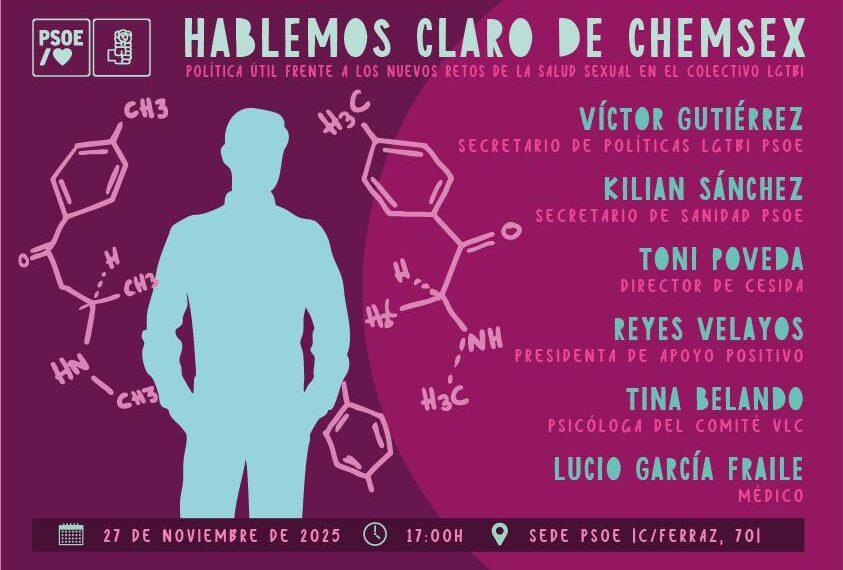 El PSOE organiza en Madrid una jornada para abordar los retos del chemsex en la salud sexual del colectivo LGTBI