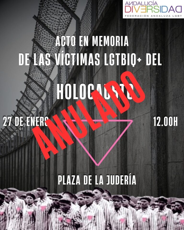 ANULADO – Andalucía Diversidad LGBT conmemorará el Día Internacional de las Víctimas del Holocausto recordando a las personas LGTBIQ+ perseguidas