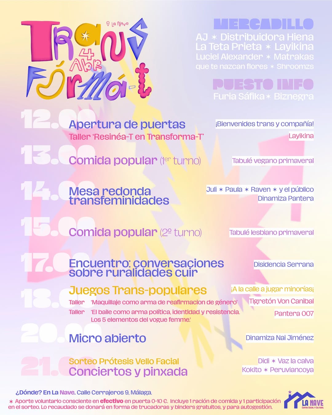 Málaga acogerá en La Nave la jornada comunitaria ‘TransAbr Forma-T’ con talleres, mesa redonda, conciertos y mercadillo