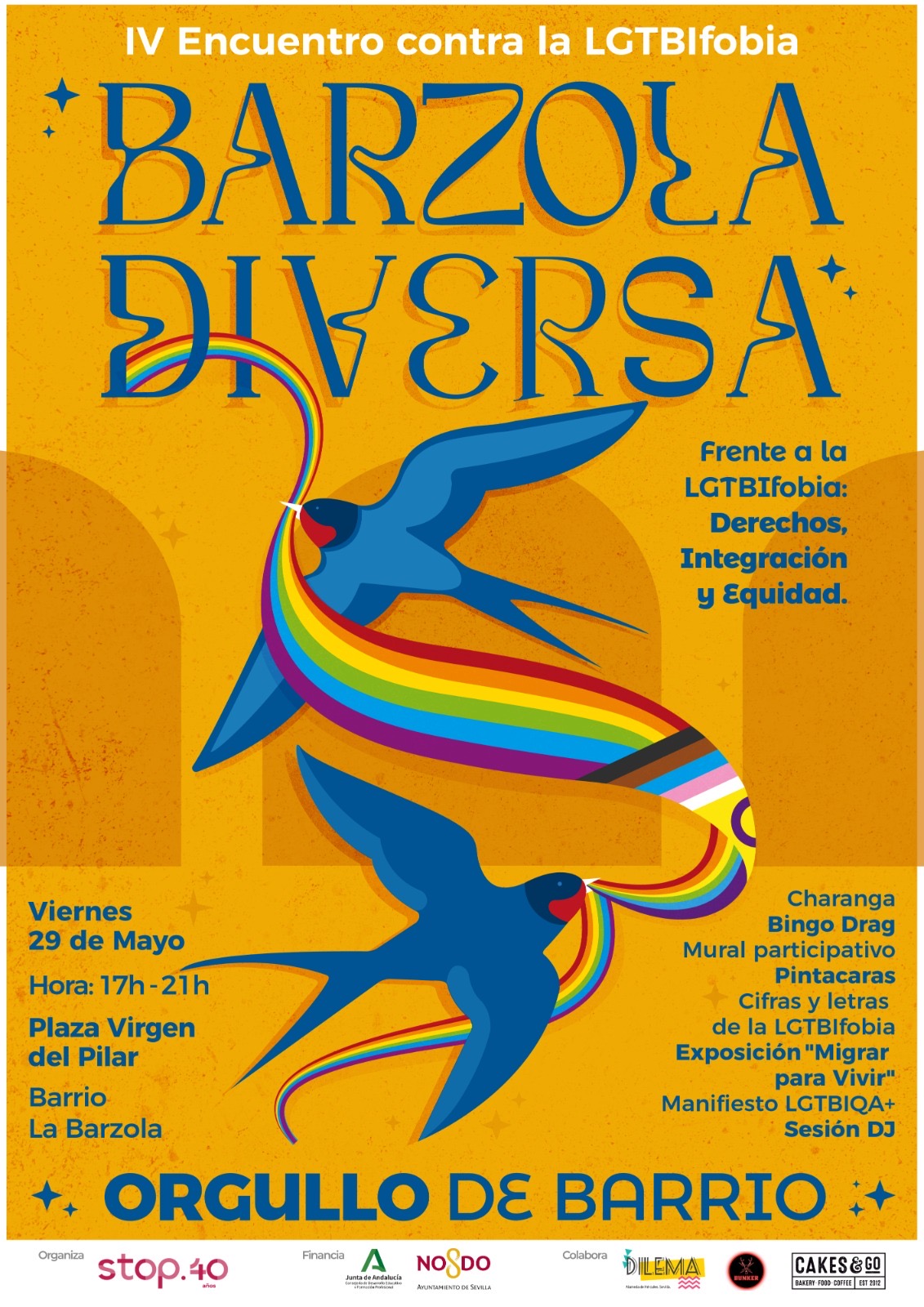 La ONG Stop Sevilla organiza el Orgullo de Barrio contra la LGTBIfobia, el racismo y los discursos de odio en La Barzola