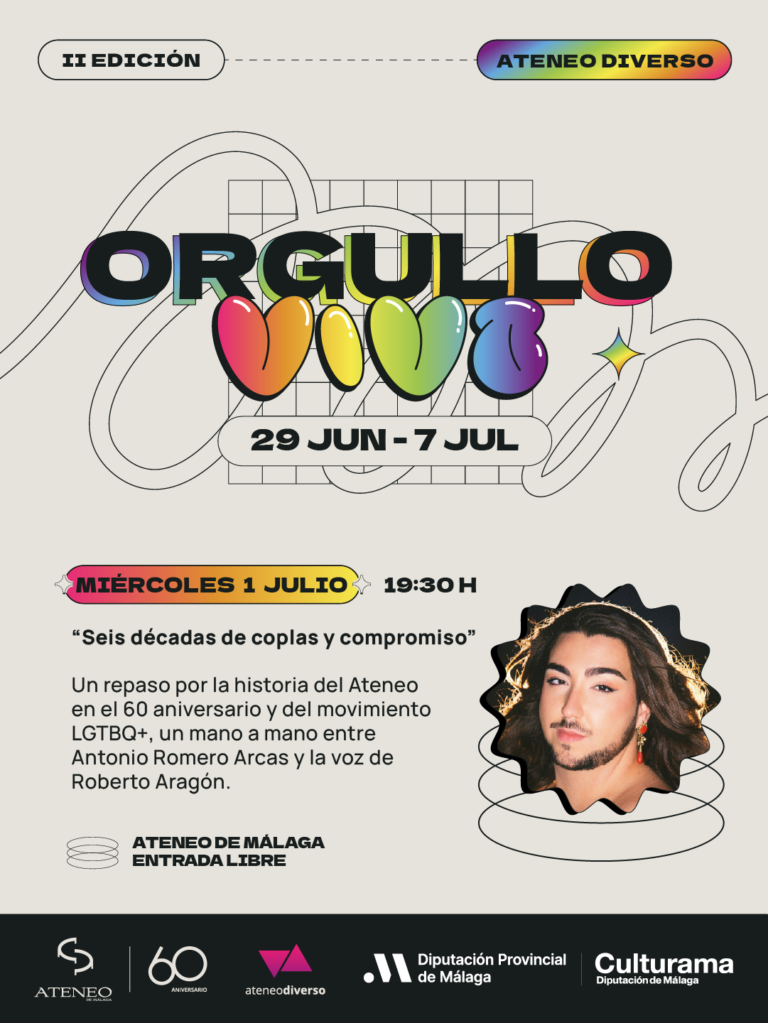 El Ateneo de Málaga celebra la II edición de Orgullo Vivo con copla, memoria y compromiso LGTBIQ+