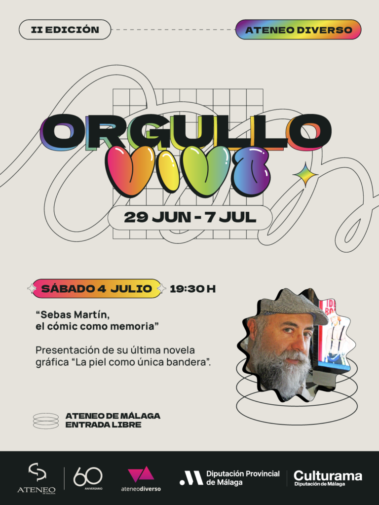 Sebas Martín protagoniza en el Ateneo de Málaga una nueva cita de Orgullo Vivo dedicada al cómic como memoria