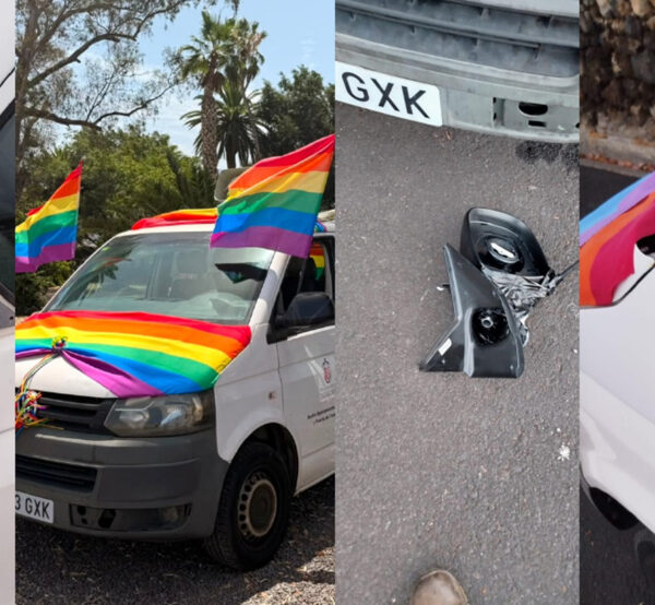 Vandalizan la ‘Orgulloneta’ que difundía por La Palma la programación del Orgullo LGTBIQ+