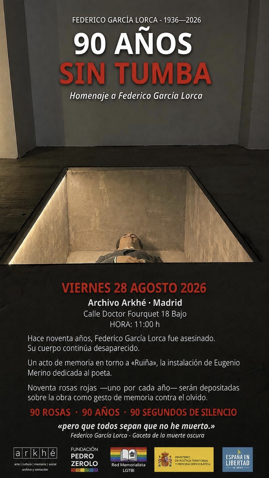 Madrid homenajea a Lorca 90 años después de su asesinato con un acto por la memoria LGTBIQ+ y las víctimas del franquismo