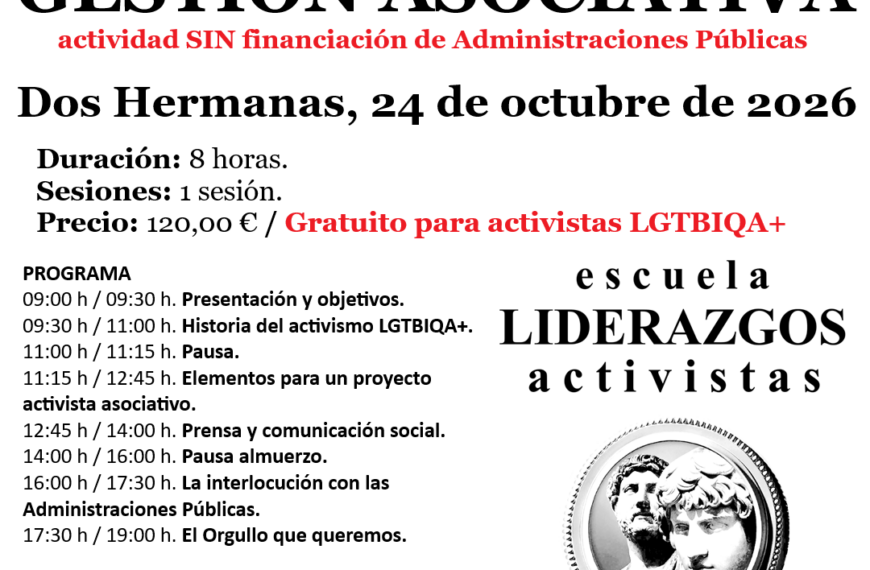 Adriano Antinoo pone en marcha en Sevilla una Escuela de Liderazgos LGTBI